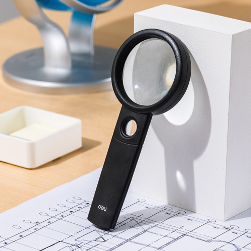 Лупа DELI, х2,2 увеличение, диаметр 70 мм, дополнительная линза 5-ти кратное увеличение