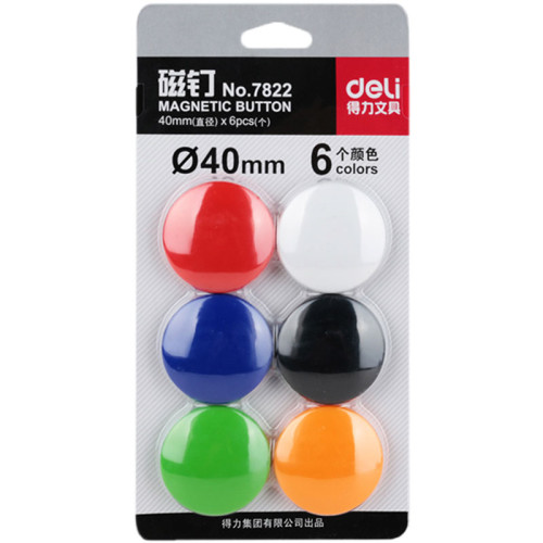 Магниты DELI, 40 мм, 6 штук в блистере