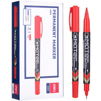 Маркер для CD/DVD DELI "Mate" перманентный двухсторонний, 0,5-1,0 мм, красный