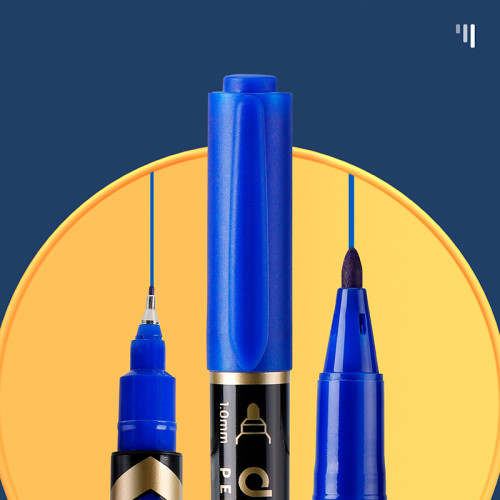 Маркер для CD/DVD DELI "Mate" перманентный двухсторонний, 0,5-1,0 мм, синий