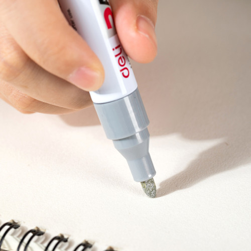 Маркер-краска DELI "Paint" U500, 2 мм, серебряный