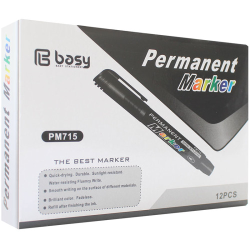 Маркер перманентный BASY "FL-6011" 1-3 мм, черный