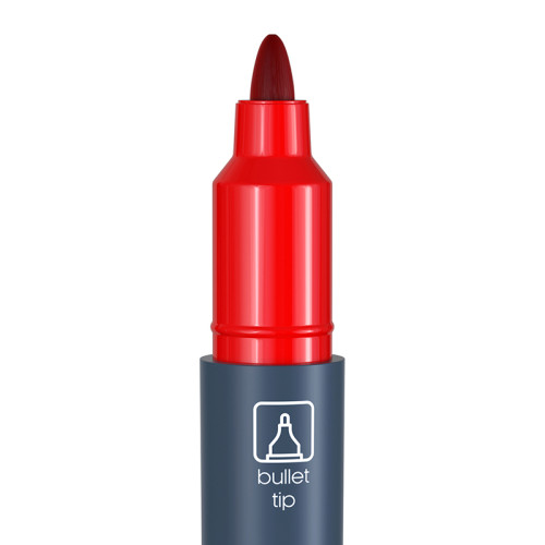 Маркер перманентный BERLINGO "Multiline PE55" двухсторонний, 0,5-1 мм, красный