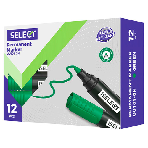 Маркер перманентный i Select 3 мм, зеленый 