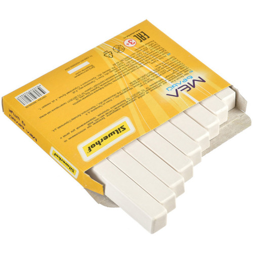 Мел школьный Silwerhof "Солнечная коллекция", белый, 9 шт., квадратный, картонная коробка