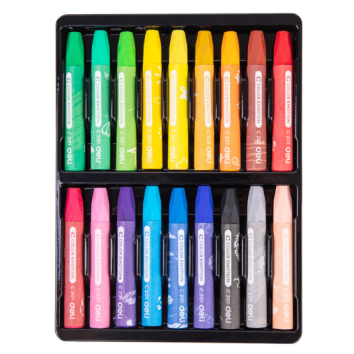 Мелки восковые Deli "Color Emotion", пастельные, масляные, 18 цветов, картон