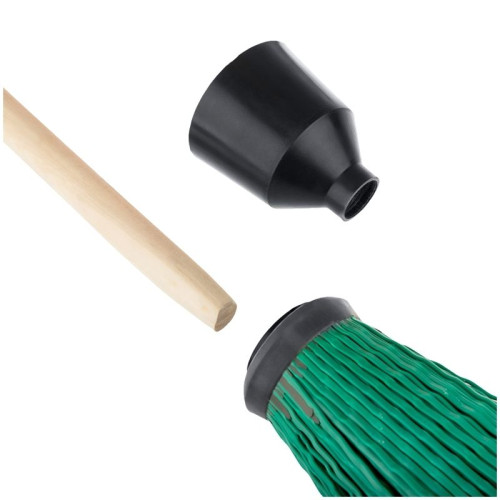 Метла "Vega", для улицы, круглая 26х20 см,  деревянный черенок 120 см