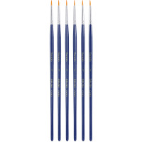 Набор кистей DELI "Finenolo", №1, круглая, березовая ручка 20 см, 6 штуки в уп., синтетика