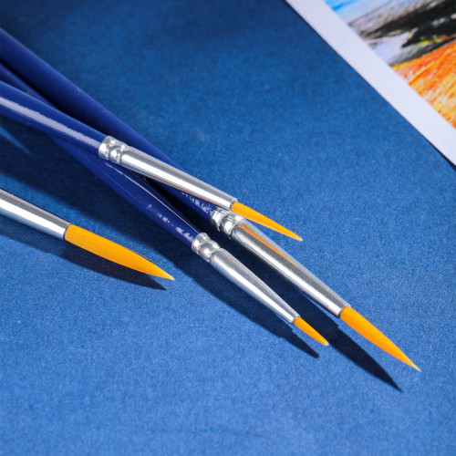 Набор кистей DELI "Finenolo", №2, круглая, березовая ручка 20 см, 6 штуки в уп., синтетика