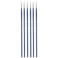 Набор кистей DELI "Finenolo", №3, круглая, березовая ручка 30 см, 6 штуки в уп., синтетика