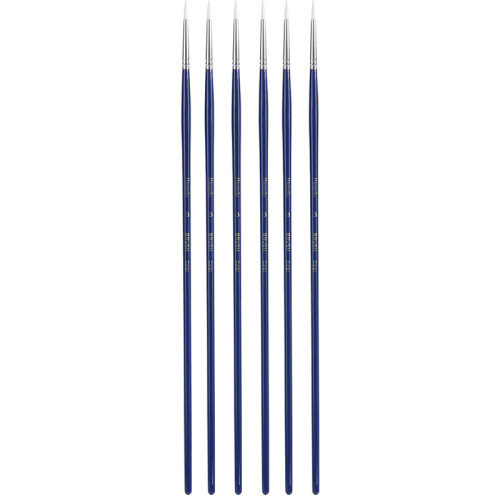 Набор кистей DELI "Finenolo", №3, круглая, березовая ручка 30 см, 6 штуки в уп., синтетика