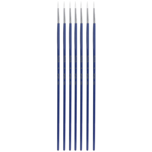 Набор кистей DELI "Finenolo", №4, круглая, березовая ручка 30 см, 6 штуки в уп., синтетика