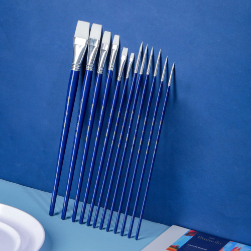 Набор кистей DELI "Finenolo", №5, круглая, березовая ручка 30 см, 6 штуки в уп., синтетика