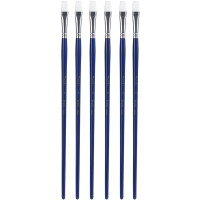 Набор кистей DELI "Finenolo", №6, плоская, березовая ручка 32 см, 6 штуки в уп., синтетика