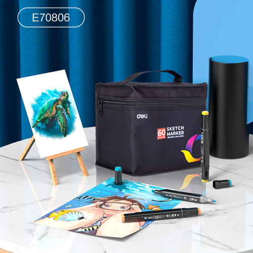 Набор маркеров для скетчинга DELI, двухсторонний 1/6 мм, 40 цветов