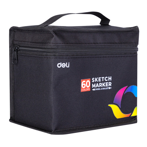 Набор маркеров для скетчинга DELI, двухсторонний 1/6 мм, 60 цветов