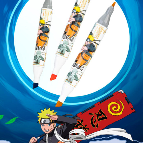 Набор маркеров для скетчинга DELI "Naruto", двухсторонний, 40 цветов