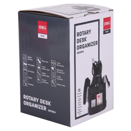 Настольный набор DELI "E38250A", 15 предметов, черный