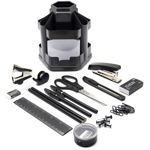 Настольный набор Silwerhof "172022", 17 предметов, вращающийся черный