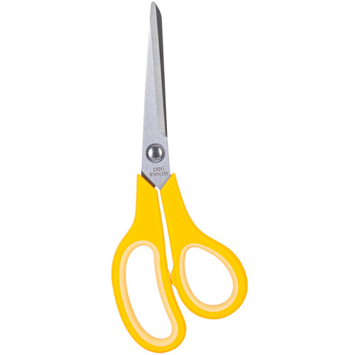 Ножницы DELI "Soft-touch", 195 мм, прорезиненные ручки, ассорти 