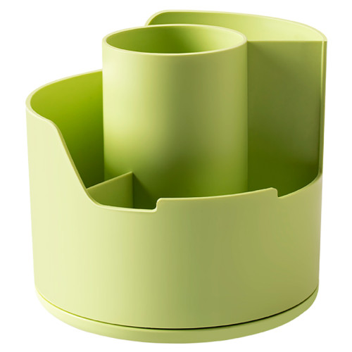 Органайзер DELI "LonGreen" 125х125х114 мм, на 4 отделения, вращающийся, зеленый