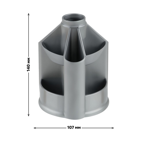 Органайзер СТАММ "Mini Desk" вращающийся, серый металлик