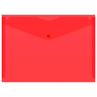 Папка-конверт на кнопке Бюрократ, А5, 180 мкм, красная