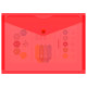 Папка-конверт на кнопке Бюрократ, А5, 180 мкм, красная