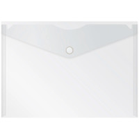 Папка-конверт на кнопке Бюрократ, А5, 180 мкм, прозрачная