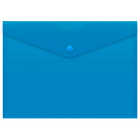 Папка-конверт на кнопке Бюрократ, А5, 180 мкм, синяя