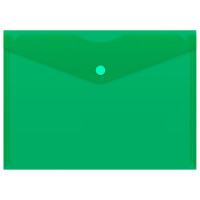 Папка-конверт на кнопке Бюрократ, А5, 180 мкм, зеленая