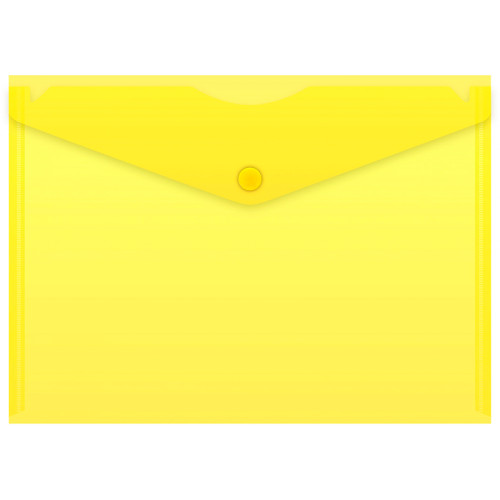 Папка-конверт на кнопке Бюрократ, А5, 180 мкм, желтая