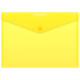 Папка-конверт на кнопке Бюрократ, А5, 180 мкм, желтая