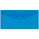 Папка-конверт на кнопке Бюрократ TRAVEL, С6, 180 мкм, прозрачная, синяя