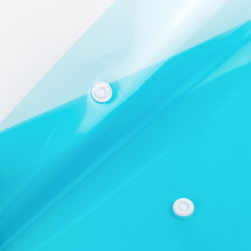 Папка-конверт на кнопке DELI "Aurora", А4, 0,12 мм, голубая