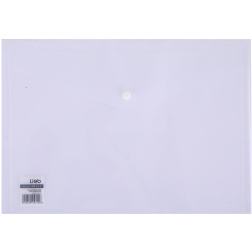 Папка-конверт на кнопке DELI "Aurora", А4, 0,16 мм, прозрачная