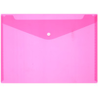 Папка-конверт на кнопке DELI "Aurora", А4, 0,16 мм, прозрачно-красная