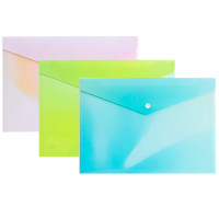 Папка-конверт на кнопке DELI "Neonup", А4, 0,16 мм, ассорти