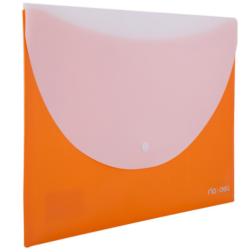 Папка-конверт на кнопке DELI "RIO", А4, 0,18 мм, с карманом, ассорти