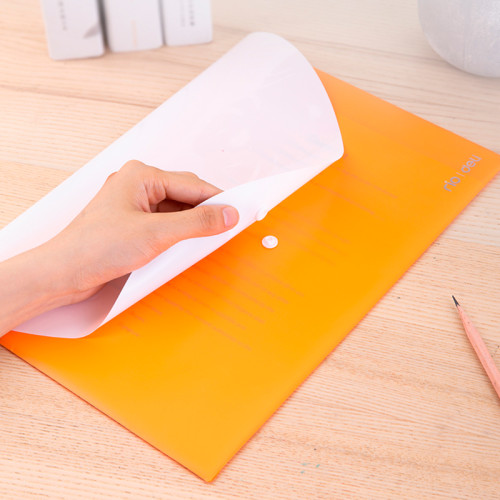 Папка-конверт на кнопке DELI "RIO", А4, 0,18 мм, с карманом, ассорти