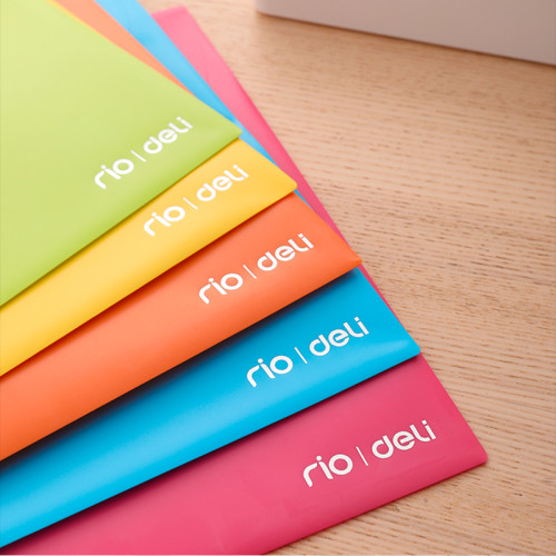 Папка-конверт на кнопке DELI "RIO" однотон, А4, 0,18 мм, ассорти