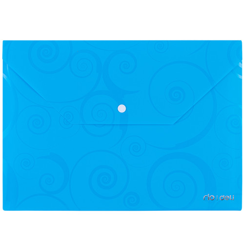 Папка-конверт на кнопке DELI "RIO" узор, А4, 0,18 мм, ассорти