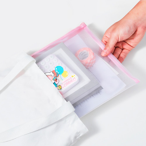 Папка-конверт на молнии DELI "Comiko", А4, 0,3 мм, сетка, ПВХ,  ассорти