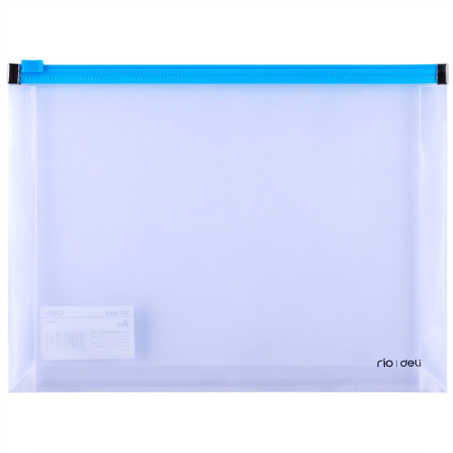 Папка-конверт на молнии DELI "RIO", А5, 0,18 мм, ассорти