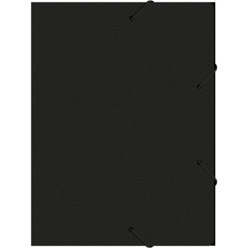 Папка-короб на резинке Бюрократ, А4 пластиковая, 500 мкм, корешок 25 мм., черная