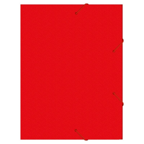 Папка-короб на резинке Бюрократ, А4 пластиковая, 500 мкм, корешок 25 мм., красная