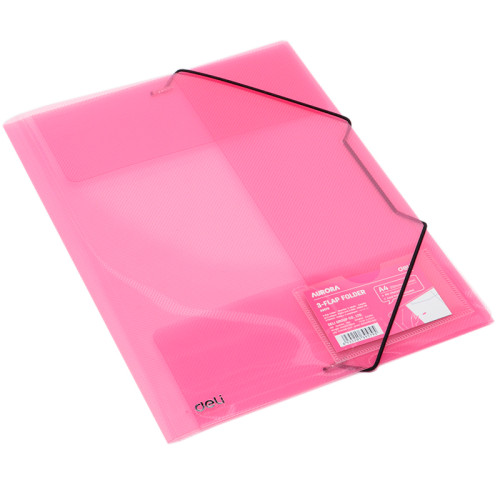 Папка на резинках DELI, A4 пластиковая, 450 мкм, ассорти