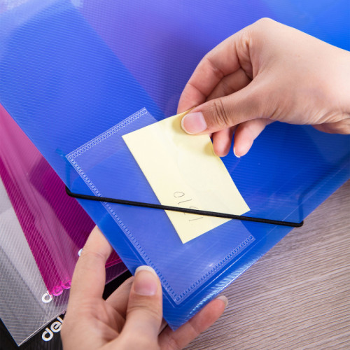 Папка на резинках DELI, A4 пластиковая, 450 мкм, ассорти