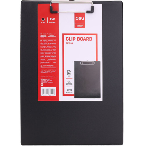 Папка-планшет DELI, А4, 0,18 мм, черная