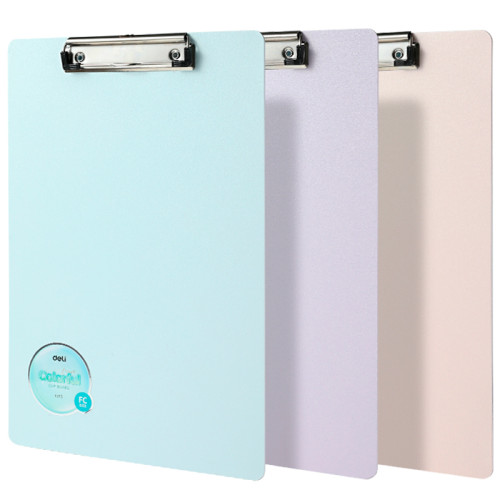 Папка-планшет DELI "Colorful" FC, пластиковая, ассорти